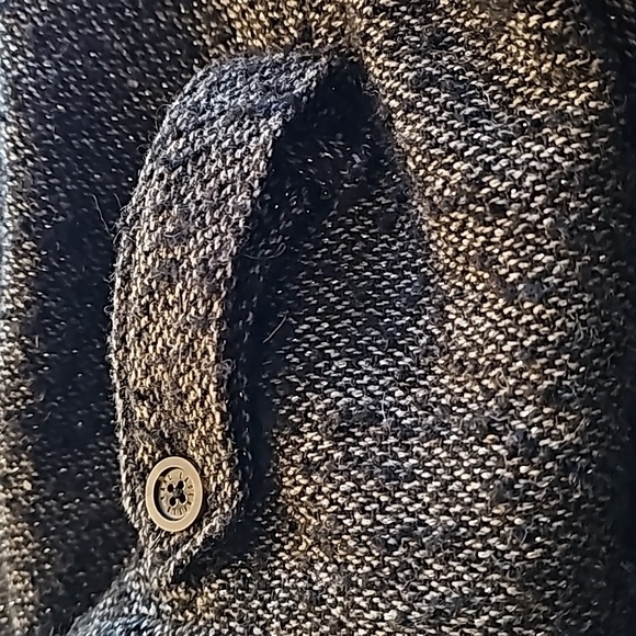 Karl Lagerfeld for Macy's Metallic Tweed Dress Zip Front Gray w/ Epaulets Size M - Picture 14 of 16